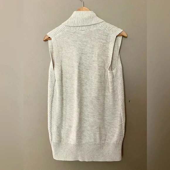 GAP open cardigan sweater shawl collar textured cream ivory cotton women’s sz M - Picture 14 of 15
